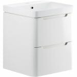 lavant 600mm 2 drawer wall hung basin unit white gloss