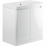 lavant 800mm 2 door floor standing basin unit white gloss