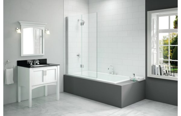 merlyn 1100x1500mm 2 panel folding hinged bath screen