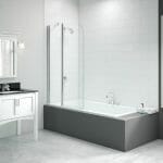 merlyn 900x1500mm 2 panel curved folding bath screen