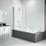 merlyn 900x1500mm 2 panel hinged bath screen left hand