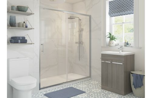 Reflection Clear Framed 1000mm Sliding Shower Door - 1850 x 1000