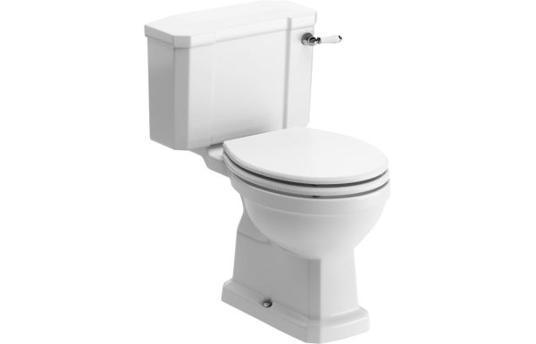 Sherford Close Coupled Wc Lumber Satin White Wood Effect Seat