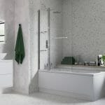 two panel folding bath screen