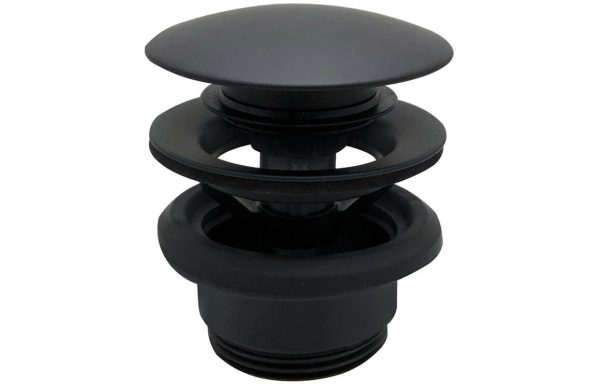vema basin push button waste unslotted matt black