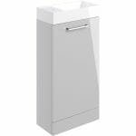 volga 410mm floor standing 1 door basin unit w basin grey gloss