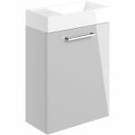 volga 410mm wall hung 1 door basin unit w basin grey gloss