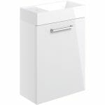 volga 410mm wall hung 1 door basin unit w basin white gloss