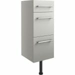 Albert 300mm 3 Drawer Unit - Light Grey Gloss