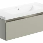 camel 815mm 1 drawer wall hung basin unit inc basin latte