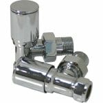 patterned angled radiator valve chrome