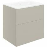 stour 610mm 2 drawer wall unit basin matt latte