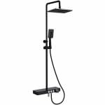 vema thermostatic shower column w fixed head riser shelf foot wash black