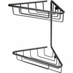 2 tier corner shower storage black