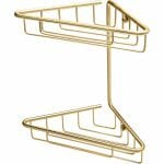 2 tier corner shower storage brushed brass