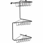 3 tier corner shower storage black