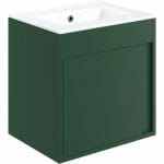 elchaig 510mm wall hung unit inc basin matt conifer green