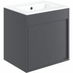 elchaig 510mm wall hung unit inc basin matt graphite grey