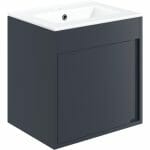 elchaig 510mm wall hung unit inc basin matt indigo blue