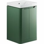 lavant 500mm 2 door floor standing cloakroom basin unit matt sage green