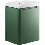 lavant 600mm 2 door floor standing basin unit matt sage green