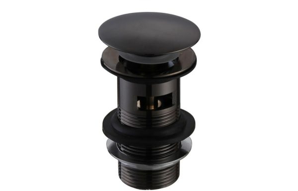 basin push button waste slotted matt black