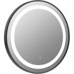 halladale 600mm round front lit led mirror matt black