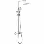 teithil cool touch thermostatic mixer shower w riser overhead kit