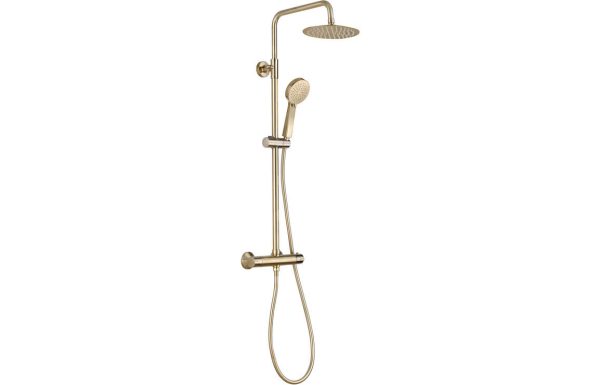 thermostatic bar mixer w riser kit brushed brass
