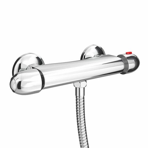 Round Thermostatic Bar Valve - Chrome