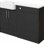 Albert 1242mm Basin & WC Unit Pack (LH) - Matt Graphite Grey