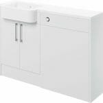 Albert 1242mm Basin & WC Unit Pack (LH) - White Gloss