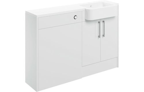 Albert 1242mm Basin & WC Unit Pack (RH) - White Gloss