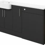 Albert 1542mm Basin, WC & 1 Door Unit Pack (LH) - Matt Graphite Grey