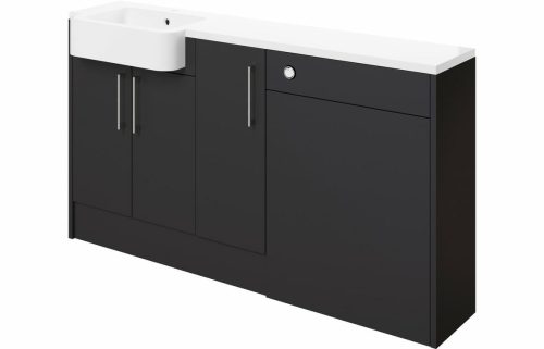 Albert 1542mm Basin, WC & 1 Door Unit Pack (LH) - Matt Graphite Grey