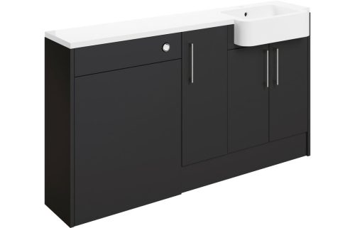 Albert 1542mm Basin, WC & 1 Door Unit Pack (RH) - Matt Graphite Grey