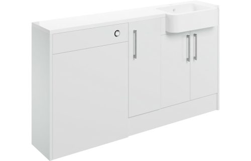 Albert 1542mm Basin, WC & 1 Door Unit Pack (RH) - White Gloss