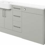 Albert 1542mm Basin, WC & 3 Drawer Unit Pack (LH) - Light Grey Gloss