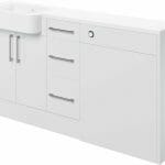 Albert 1542mm Basin, WC & 3 Drawer Unit Pack (LH) - White Gloss