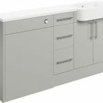 Albert 1542mm Basin, WC & 3 Drawer Unit Pack (RH) - Light Grey Gloss