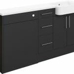 Albert 1542mm Basin, WC & 3 Drawer Unit Pack (RH) - Matt Graphite Grey