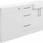 Albert 1542mm Basin, WC & 3 Drawer Unit Pack (RH) - White Gloss