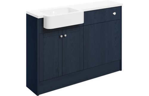 Beam 1242mm Basin & WC Unit Pack (LH) - Indigo Ash