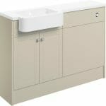 Beam 1242mm Basin & WC Unit Pack (LH) - Matt Latte