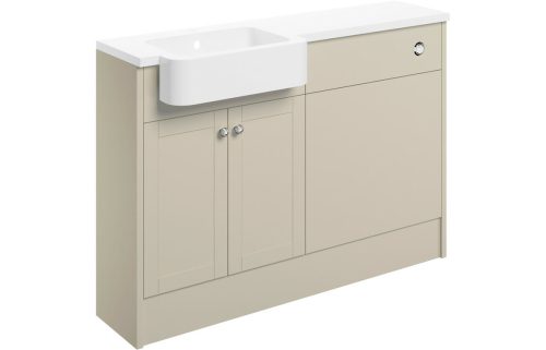 Beam 1242mm Basin & WC Unit Pack (LH) - Matt Latte