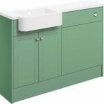 Beam 1242mm Basin & WC Unit Pack (LH) - Matt Sage Green