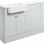 Beam 1242mm Basin & WC Unit Pack (LH) - Satin White Ash