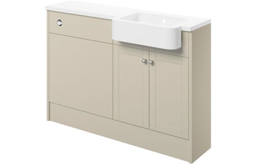 Beam 1242mm Basin & WC Unit Pack (RH) - Matt Latte