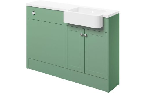 Beam 1242mm Basin & WC Unit Pack (RH) - Matt Sage Green