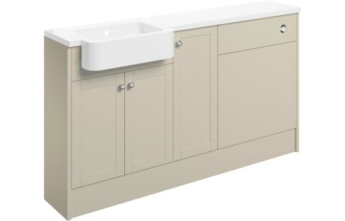 Beam 1542mm Basin, WC & 1 Door Unit Pack (LH) - Matt Latte